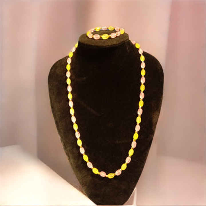 Yellow and Pink Acrylic Necklace