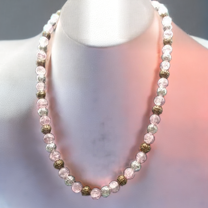 Pink glass beads