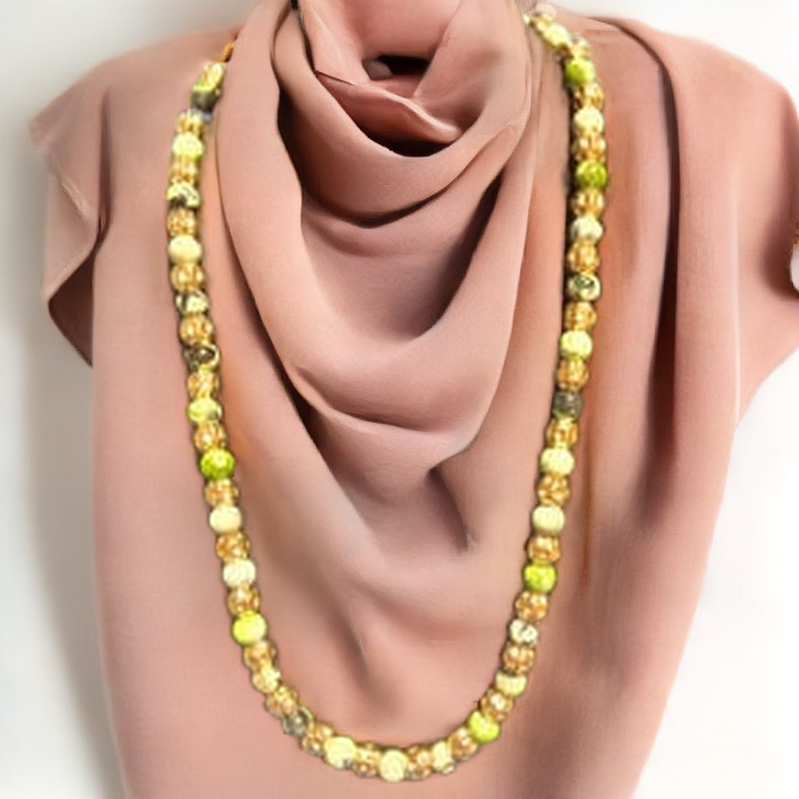 Green, Black and Gold Necklace
